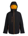 Heren Jas Waterproof Regatta TRA253 zwart-orange pop